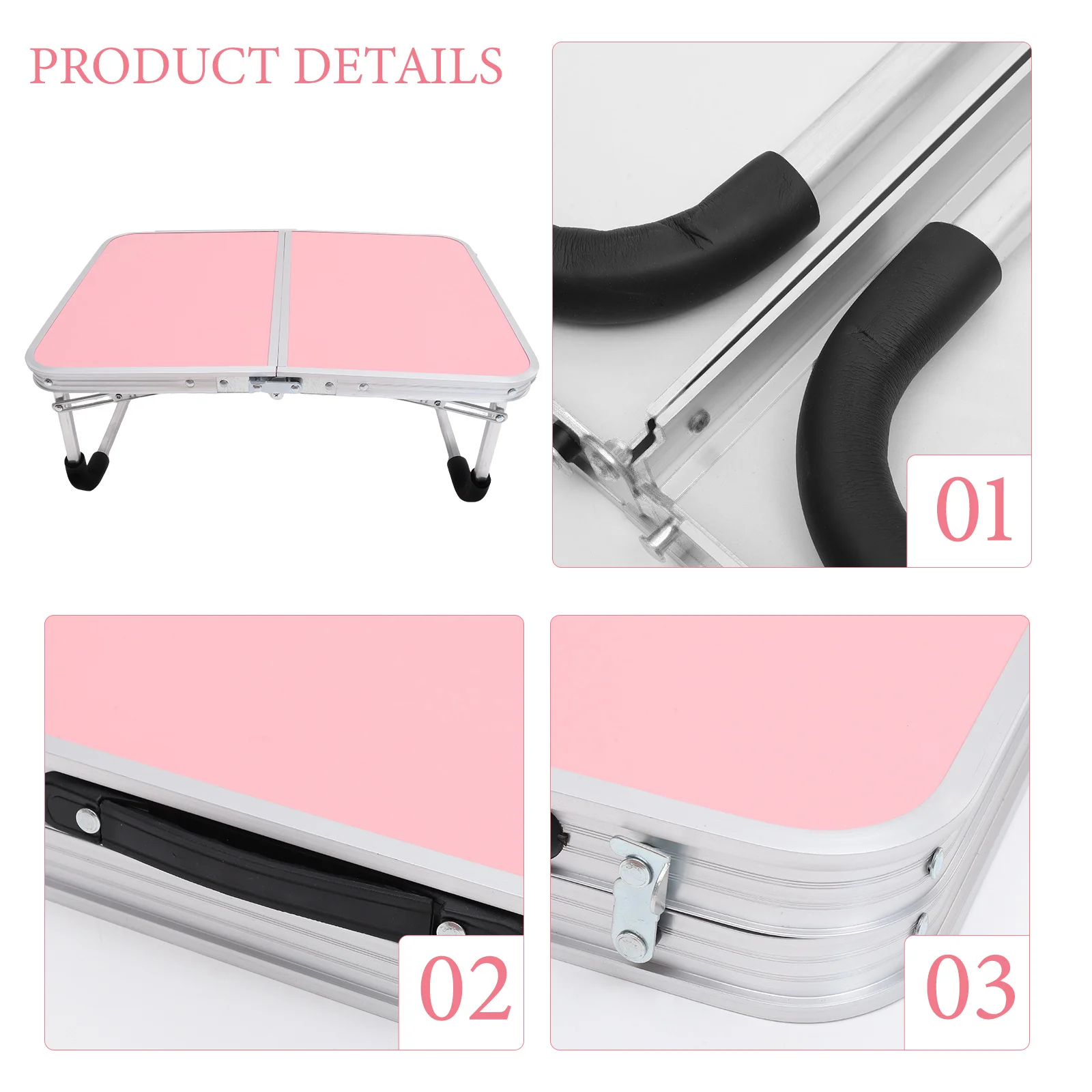 Folding Tables Aluminum Alloy Portable Desk Pink Medium Dorm Bed Study Eating Foldable Strong Lightweight Household Item Small
Folding Tables Aluminum Alloy Portable Desk Pink Medium Dorm Bed Study Eating Foldable Strong Lightweight Household Item Small