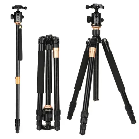 FOSOTO Q999 Monopod Lightweight Camera Tripod Stand Portable with Ball Head Professional Travel Tripod For Phone Camera DSLR