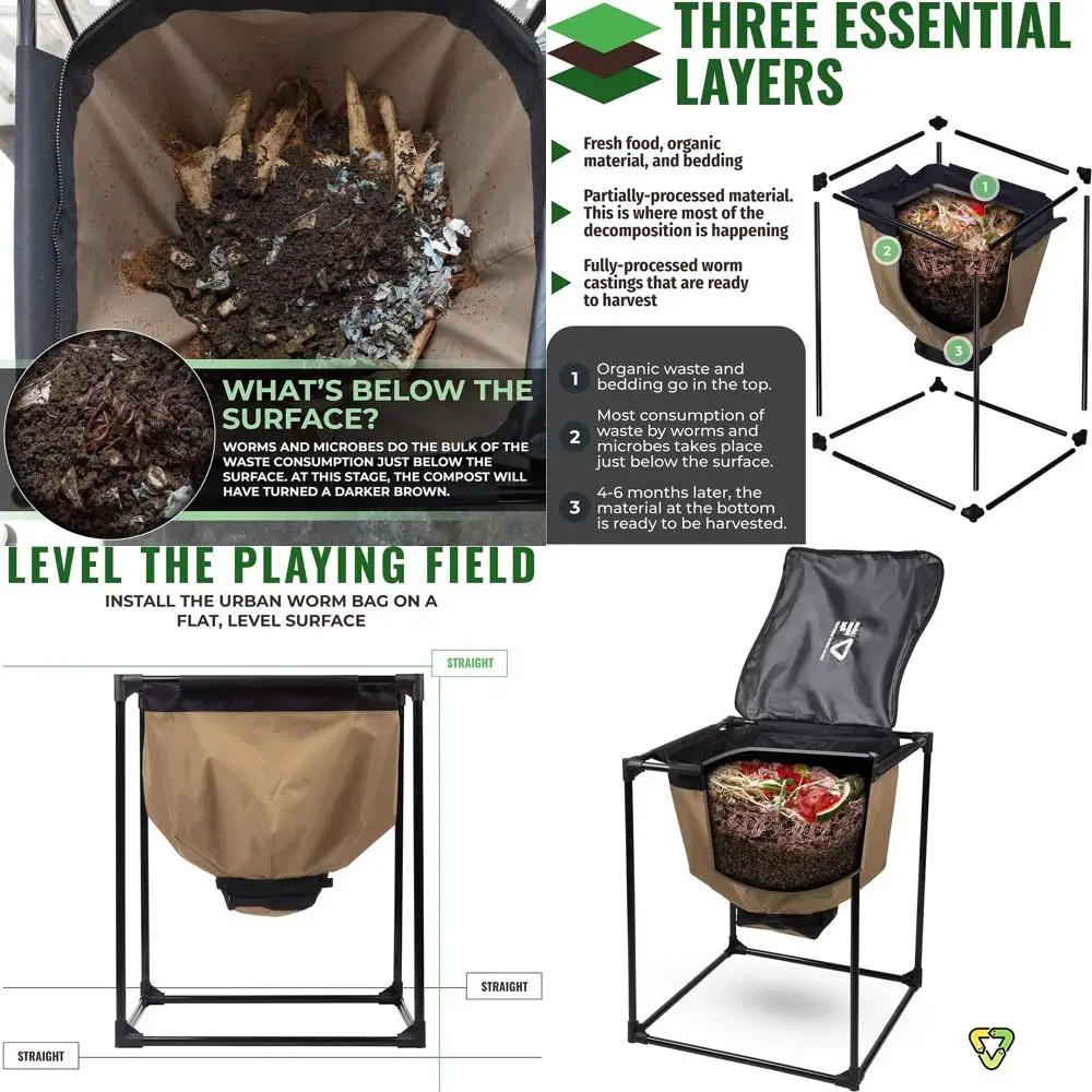 Version 2 Worm Composting Bin - Easy Harvest with Fully Removable Zippered Bottom
Version 2 Worm Composting Bin - Easy Harvest with Fully Removable Zippered Bottom