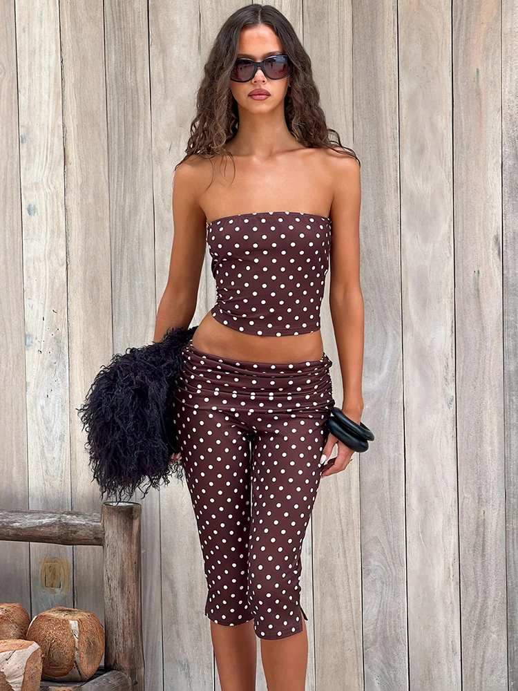 Kliou Polka Dot Print 2 Piece Set Woman Sexy Wrap Chest Backless Crop Tops+Skinny Stretch Shorts Hot Girl High Street Style Suit
Kliou Polka Dot Print 2 Piece Set Woman Sexy Wrap Chest Backless Crop Tops+Skinny Stretch Shorts Hot Girl High Street Style Suit