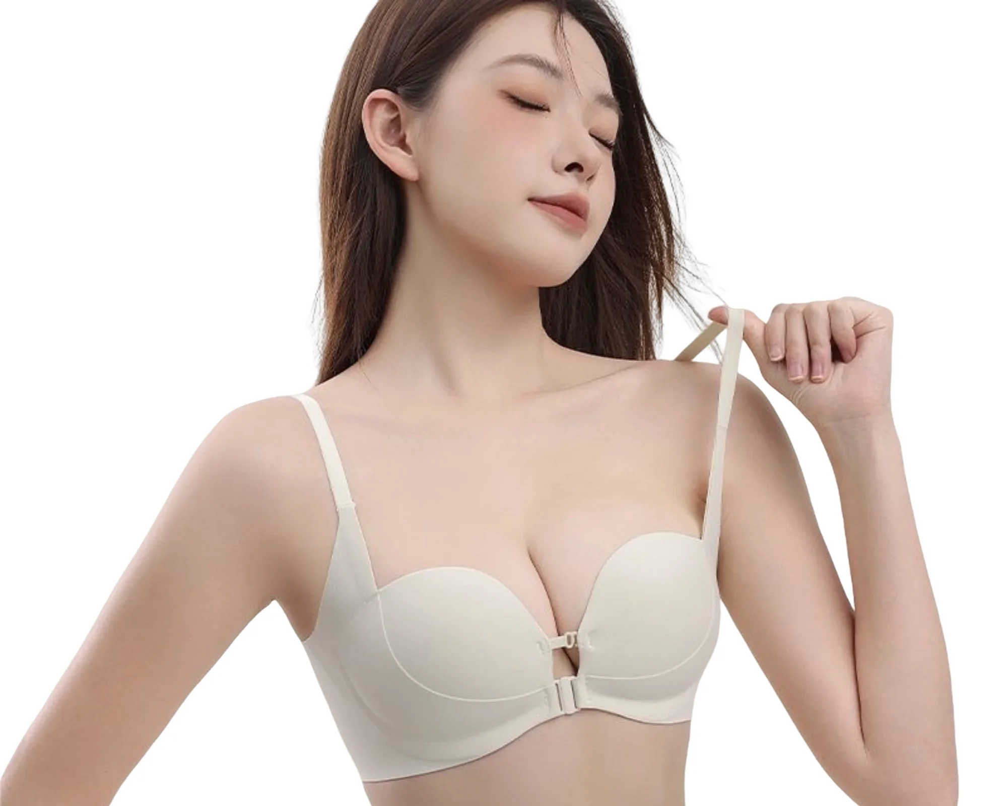 KUCLUTU-shaped back front-closure seamless bra for women, enhances small bust, strapless, supports against sagging and gathers.
KUCLUTU-shaped back front-closure seamless bra for women, enhances small bust, strapless, supports against sagging and gathers.