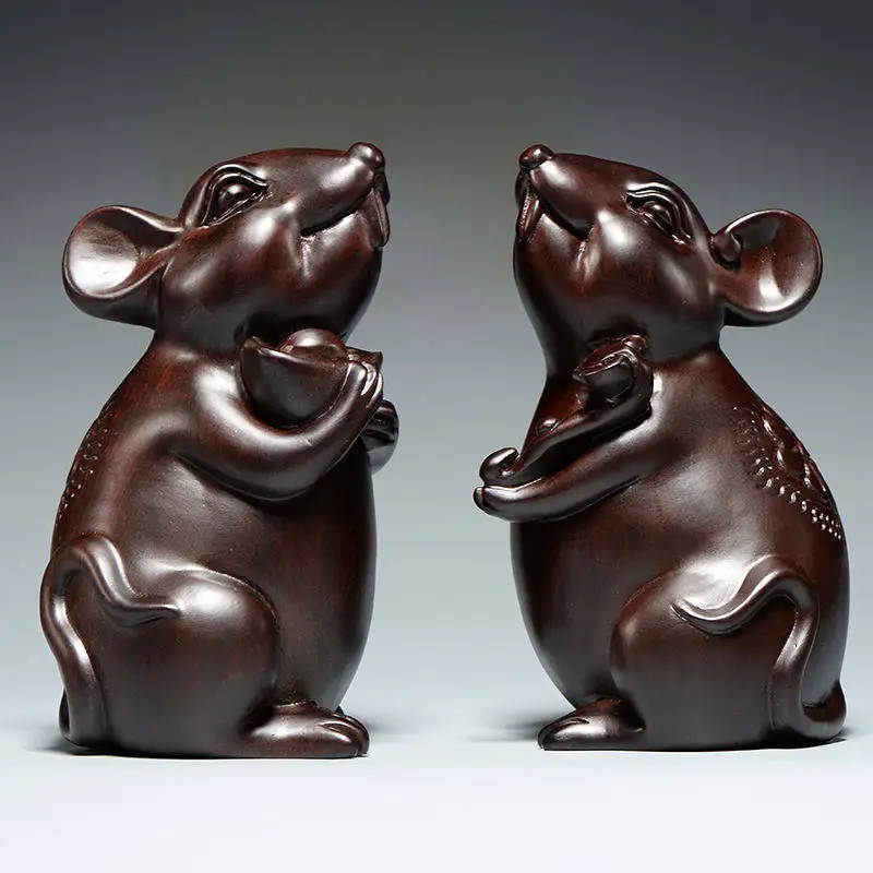 Ebony wood carving mouse ornament solid twelve zodiac wooden home living room office desktop decoration crafts
Ebony wood carving mouse ornament solid twelve zodiac wooden home living room office desktop decoration crafts
