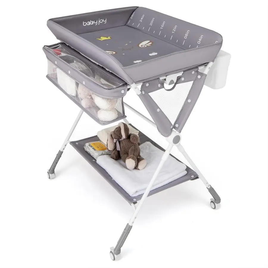 Портативный детский пеленальный столик, складная станция для пеленания с колесами, регулируемая высота, большой стеллаж для хранения, мусорный бак, Mo
Портативный детский пеленальный столик, складная станция для пеленания с колесами, регулируемая высота, большой стеллаж для хранения, мусорный бак, Mo