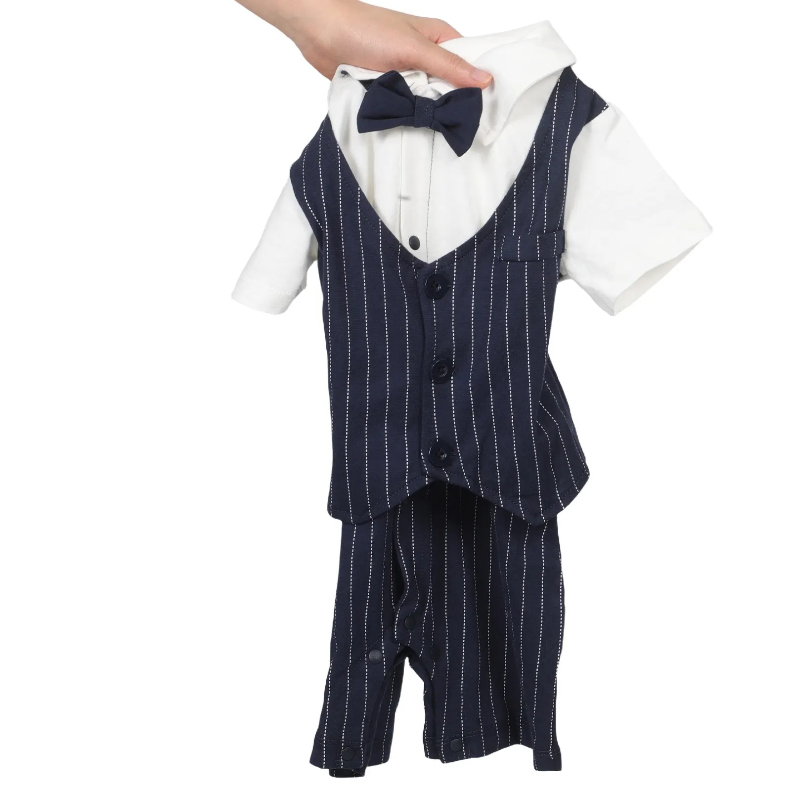 59 Cm Soft Cotton Baby Boy Romper Summer Short Sleeve Jumpsuit Formal Gentleman Design for Wedding Baptism Outings Newborn
59 Cm Soft Cotton Baby Boy Romper Summer Short Sleeve Jumpsuit Formal Gentleman Design for Wedding Baptism Outings Newborn