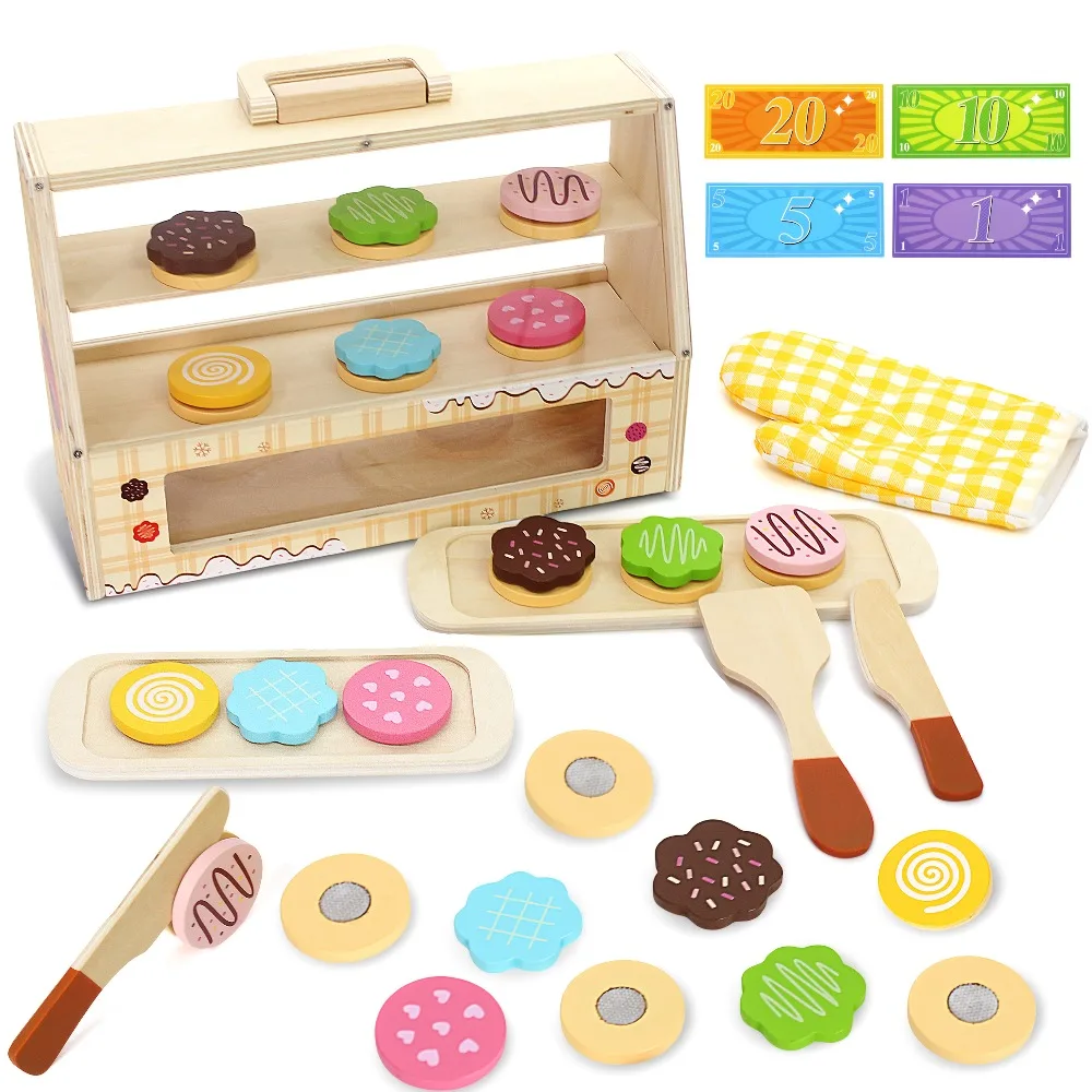 Wooden Cookie Ice Cream Play Food Set for Kids Kitchen Accessories Store Food Toys for Toddlers Pretend Play Slice & Bake Gift
Wooden Cookie Ice Cream Play Food Set for Kids Kitchen Accessories Store Food Toys for Toddlers Pretend Play Slice & Bake Gift