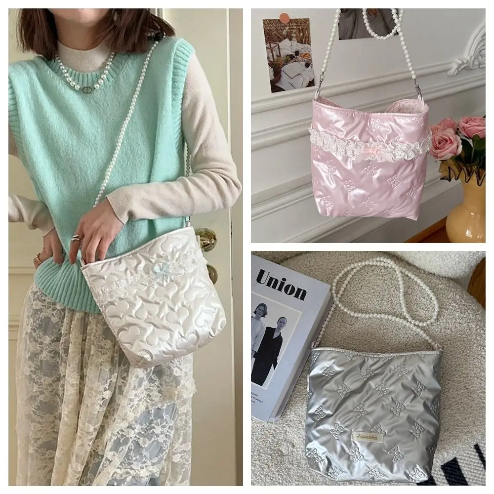 Simple Space Cotton Pearls Chain Crossbody Bag Heart Love PU Mobile Phone Bag Printed Storage Bag Bow Shoulder Bag Girls
Simple Space Cotton Pearls Chain Crossbody Bag Heart Love PU Mobile Phone Bag Printed Storage Bag Bow Shoulder Bag Girls