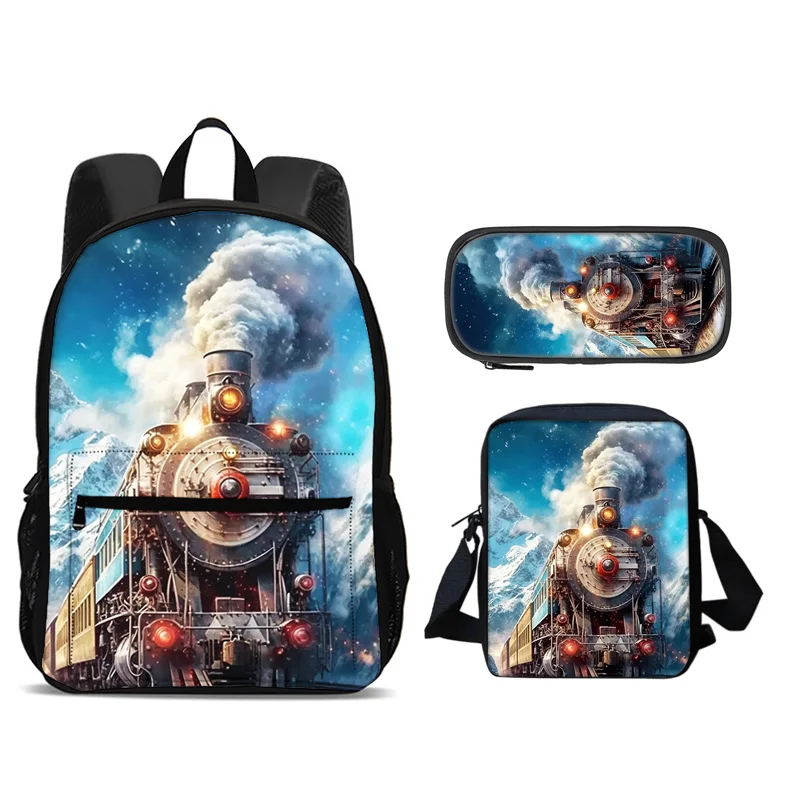 Train backpack pencil case, shoulder bag, 3Pcs set, large capacity lightweight printed perfect companion for both boys and girls
Train backpack pencil case, shoulder bag, 3Pcs set, large capacity lightweight printed perfect companion for both boys and girls