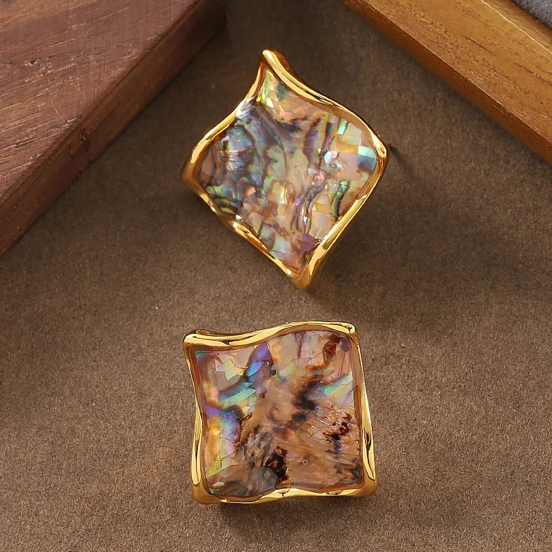 Silver Needle Fashion Commuting Exquisite Irregular Geometric Square Abalone Shell Stud Earrings Light Luxury High-end Earrings
Silver Needle Fashion Commuting Exquisite Irregular Geometric Square Abalone Shell Stud Earrings Light Luxury High-end Earrings