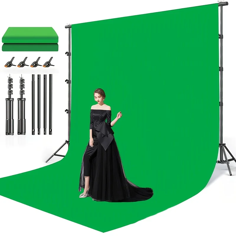 10x10ft Backdrop Green Screen with Stand Kit, 7.5 X 10ft Portable Backdrop Stand Kit with Carrying Bag And 4 Clamps for Photoshoot Portraits Party Video Recording
10x10ft Backdrop Green Screen with Stand Kit, 7.5 X 10ft Portable Backdrop Stand Kit with Carrying Bag And 4 Clamps for Photoshoot Portraits Party Video Recording