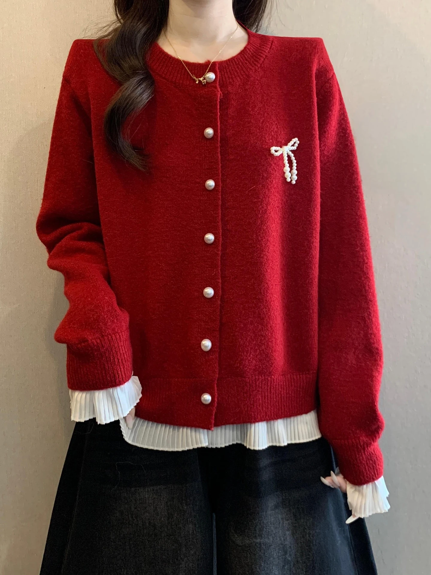 Красный свитер с кружевной отделкой для женщин, осенне-зимний, свободного кроя, с узлом, теплый, комфортный, больших размеров, в стиле Lazy Sle Top
Красный свитер с кружевной отделкой для женщин, осенне-зимний, свободного кроя, с узлом, теплый, комфортный, больших размеров, в стиле Lazy Sle Top