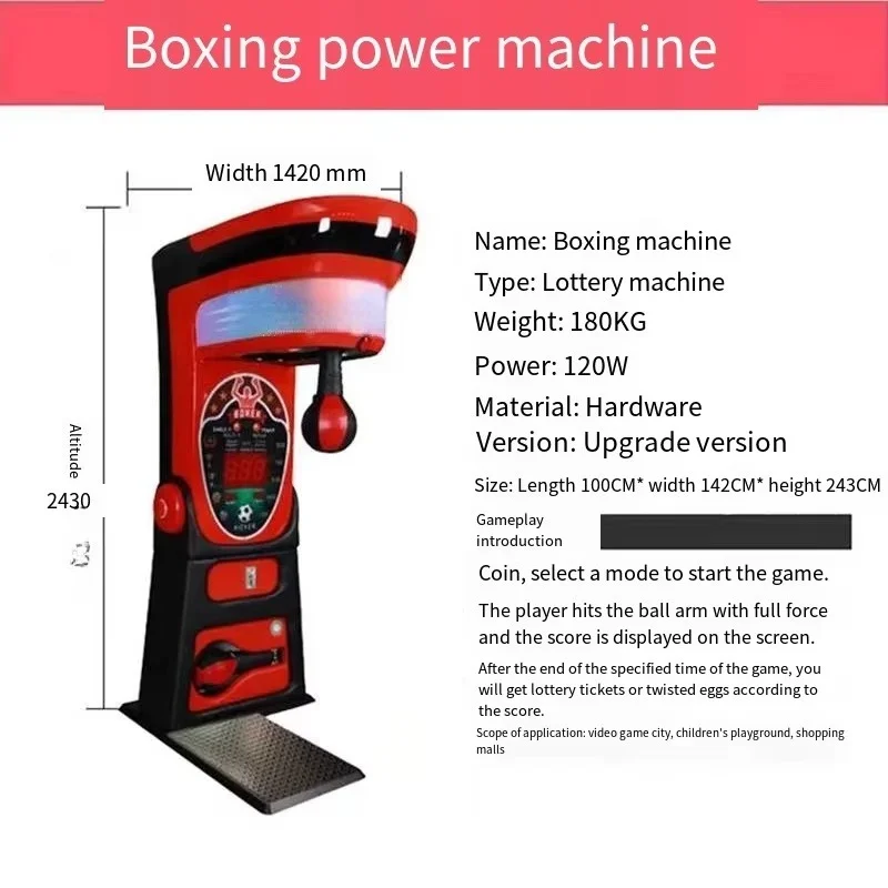 Customized Coin Operated Boxing Arcade Machine Punch Strength Tester Game Equipment for Bar Gym Amusement Center
Customized Coin Operated Boxing Arcade Machine Punch Strength Tester Game Equipment for Bar Gym Amusement Center