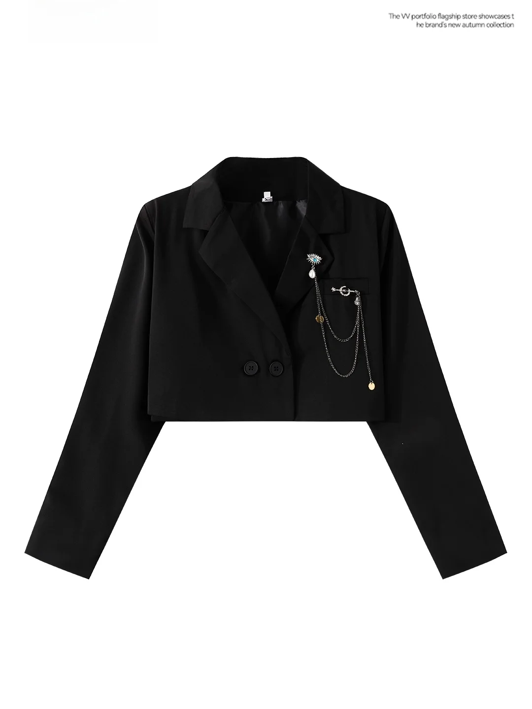 Spicy Girl Chain Long Sleeve Suit Shirt Women's Spring Slimming Outerwear Short High Waist Belly Button Baring Top
Spicy Girl Chain Long Sleeve Suit Shirt Women's Spring Slimming Outerwear Short High Waist Belly Button Baring Top