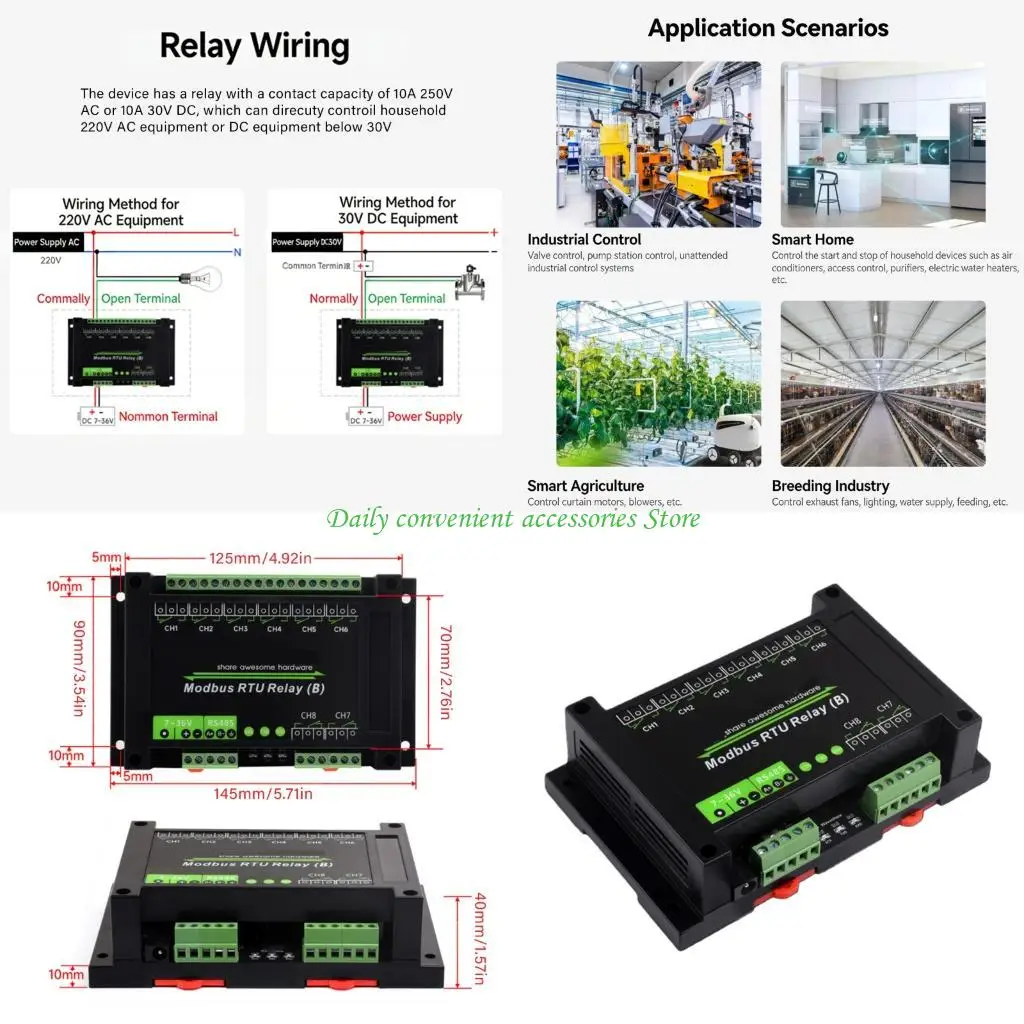 Релейный модуль 97QB для макетных плат с поддержкой Modbus RTU и 8 релейных выходов
Релейный модуль 97QB для макетных плат с поддержкой Modbus RTU и 8 релейных выходов