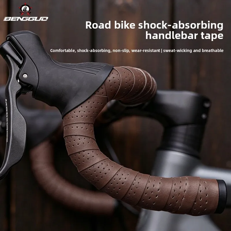 BENGGUUO Perforated PU Handlebar Tape 3mm Thick Shock Absorbing Breathable Anti-slip Bar Wrap for Road Bike
BENGGUUO Perforated PU Handlebar Tape 3mm Thick Shock Absorbing Breathable Anti-slip Bar Wrap for Road Bike