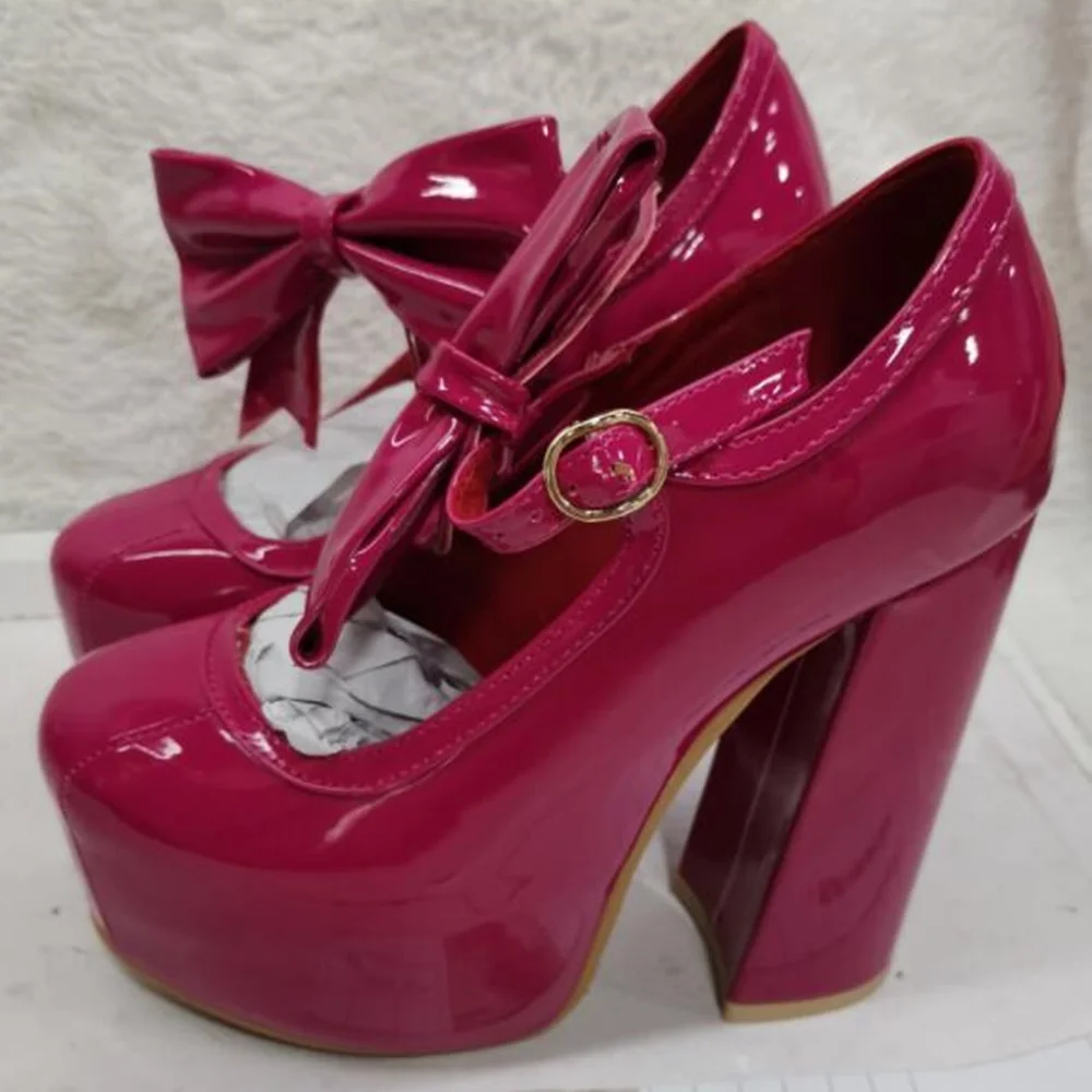 Bows Patent Leather Spicy Girls Women's Pumps Pink Platform Chunky Heels Sandals Classy Showy Shoes 2026 New Lolita Luxury
Bows Patent Leather Spicy Girls Women's Pumps Pink Platform Chunky Heels Sandals Classy Showy Shoes 2026 New Lolita Luxury