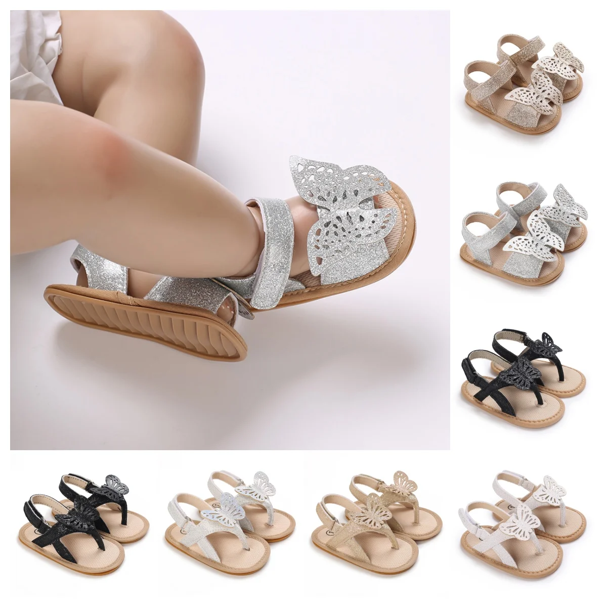 Summer cute and sweet butterfly sandals for baby girls, comfortable and breathable walking shoes suitable for 0-18 months old
Summer cute and sweet butterfly sandals for baby girls, comfortable and breathable walking shoes suitable for 0-18 months old