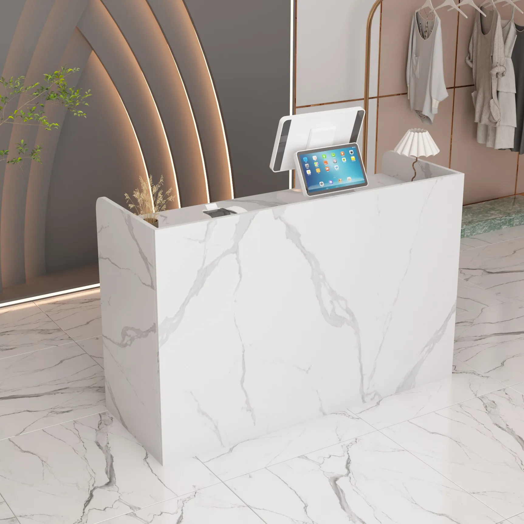 Modern Reception Desk Elegant Office Curved Luxury Reception Desk With Drawers Sales Shop Cash Comptoir Caisse Corner Furniture
Modern Reception Desk Elegant Office Curved Luxury Reception Desk With Drawers Sales Shop Cash Comptoir Caisse Corner Furniture