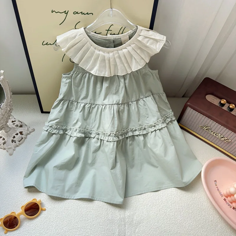 Girls' Vest Dress Summer New Fresh Pleated Doll Collar Sleeveless Princess DressAXA1036
Girls' Vest Dress Summer New Fresh Pleated Doll Collar Sleeveless Princess DressAXA1036
