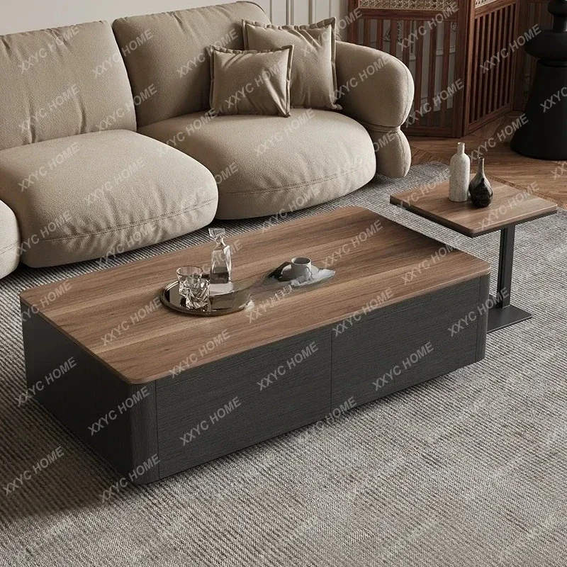 A walnut color coffee table Italian minimalist rectangular high and low combination coffee table
A walnut color coffee table Italian minimalist rectangular high and low combination coffee table