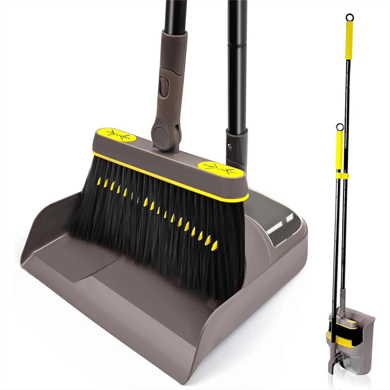 Broom with Dustpan Combo Set, Long Handle Lightweight 180° Rotating Sweeping Brush, Upright Standing Dust Pan with Comb Teeth
Broom with Dustpan Combo Set, Long Handle Lightweight 180° Rotating Sweeping Brush, Upright Standing Dust Pan with Comb Teeth