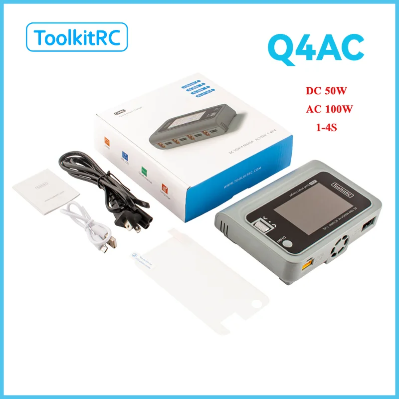 ToolkitRC Q4AC RC Car best 3S Lipo LiHV NiMh battery charger with XT60 XT30 Adapters 4 Port Lithium Battery Balance Charger
ToolkitRC Q4AC RC Car best 3S Lipo LiHV NiMh battery charger with XT60 XT30 Adapters 4 Port Lithium Battery Balance Charger