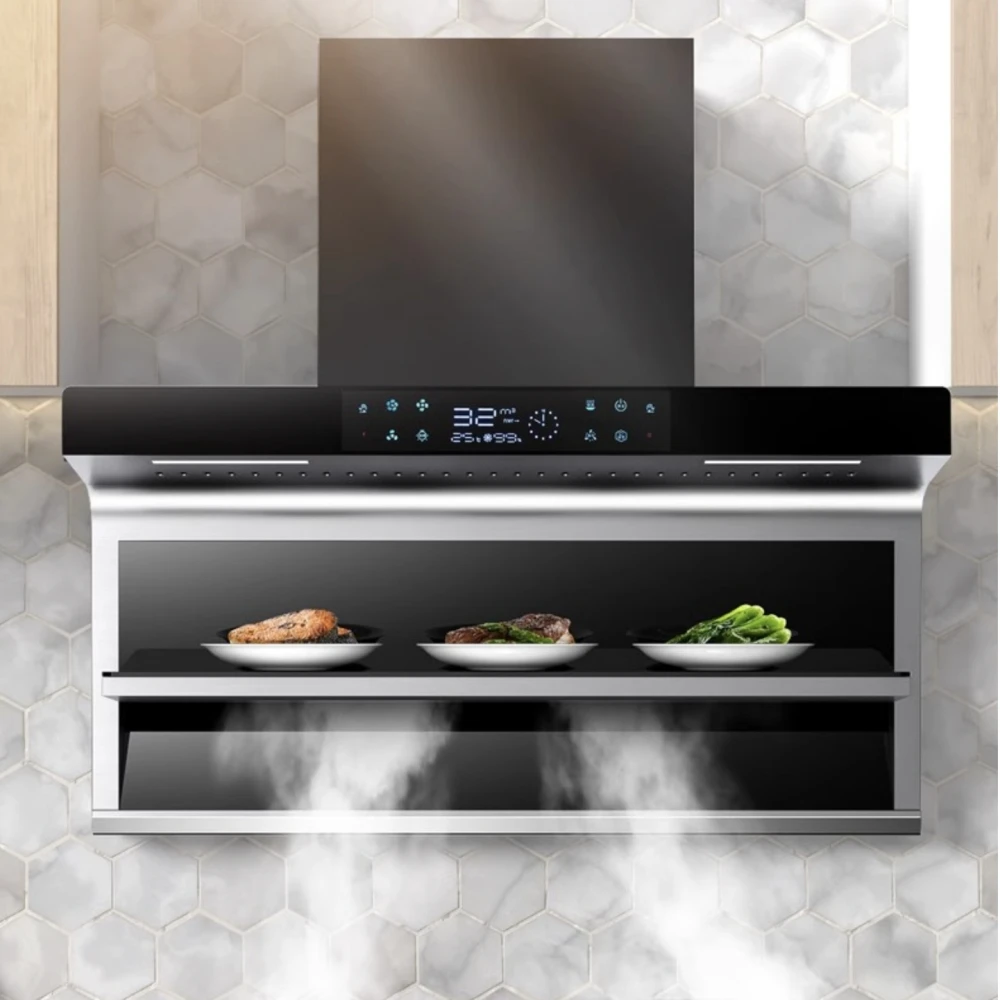 AI Smart Control Keep Food Warm Smoke Sensing Wall Mounted Range Hood Gold Cooker Exhaust Hood for Kitchen Filter Extractor
AI Smart Control Keep Food Warm Smoke Sensing Wall Mounted Range Hood Gold Cooker Exhaust Hood for Kitchen Filter Extractor