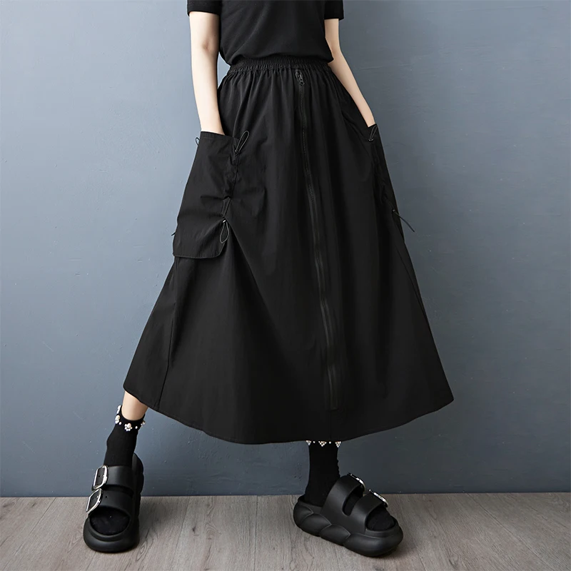 Black Vintage Oversized Elastic High Waist Casual Loose Long Woman Summer Skirts Womens 2025 Skirt Clothing Ropa Mujer
Black Vintage Oversized Elastic High Waist Casual Loose Long Woman Summer Skirts Womens 2025 Skirt Clothing Ropa Mujer