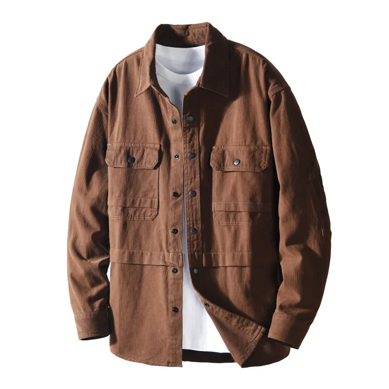 Japanese Retro Cargo Shirts for Men Streetwear New in Shirts Male Double Pocket 100%cotton Snap Button Shirt Casual Loose Jacket
Japanese Retro Cargo Shirts for Men Streetwear New in Shirts Male Double Pocket 100%cotton Snap Button Shirt Casual Loose Jacket