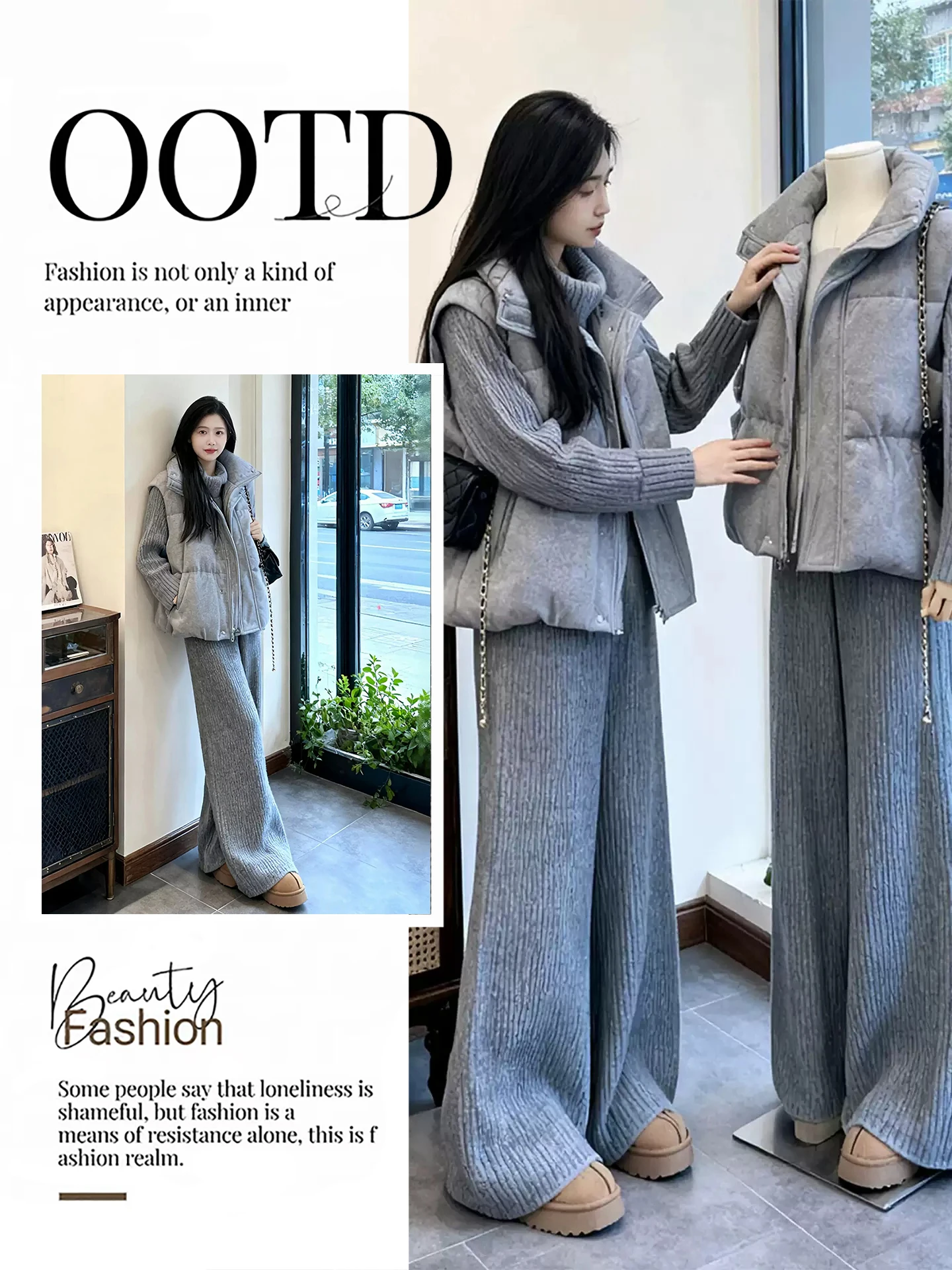 Cozy Winter Tee-Piece Set Women's Faion Knitted Cotton Vest High Waist Wide Leg Pants Turn-down Collar Commute Sle
Cozy Winter Tee-Piece Set Women's Faion Knitted Cotton Vest High Waist Wide Leg Pants Turn-down Collar Commute Sle