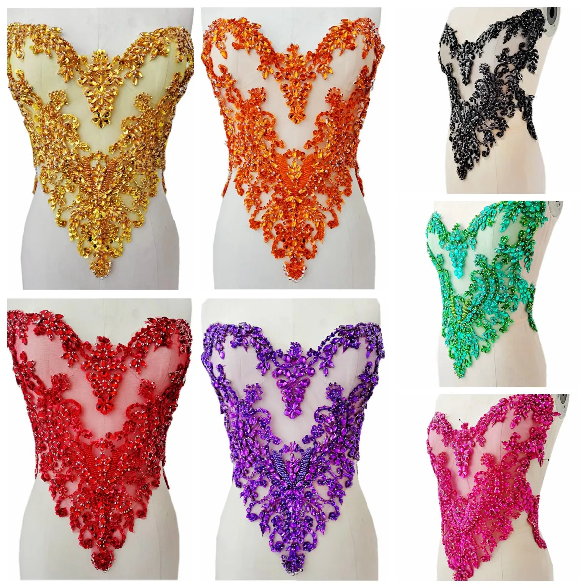 DIY Evening Dress Full Front Sweetheart Top Accessories Hand-Sewn Rhinestone Applique Patches Sparkly Crystal Embellishment
DIY Evening Dress Full Front Sweetheart Top Accessories Hand-Sewn Rhinestone Applique Patches Sparkly Crystal Embellishment