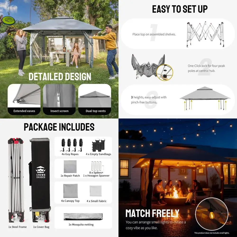 Тент-беседка 13x13 Up Gazebo, распродажа - уличная беседка или мебель для двора и патио - тент-шатер Carpa Up с колесами STO-N-Go
Тент-беседка 13x13 Up Gazebo, распродажа - уличная беседка или мебель для двора и патио - тент-шатер Carpa Up с колесами STO-N-Go