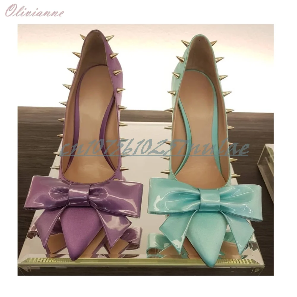 Side Round Sexy Rivets Decor Shallow Pumps Front Butterfly Knot Pointy Stiletto High Heel Party 2025 Women Shoes Para Mujere
Side Round Sexy Rivets Decor Shallow Pumps Front Butterfly Knot Pointy Stiletto High Heel Party 2025 Women Shoes Para Mujere