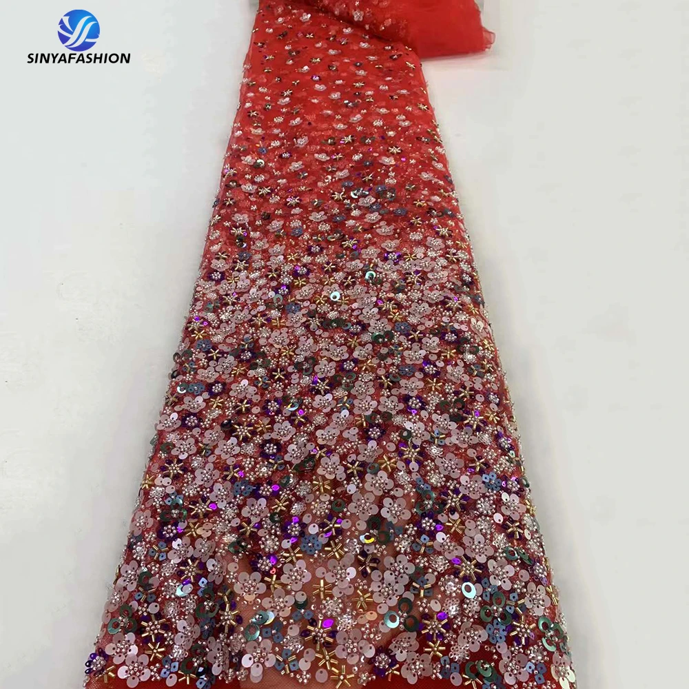 Sinya African Lace Fabric 2024 High Quality 3D Sequins Lace Wedding Bridal Dress Luxury Heavy Handmade Beaded Lace Fabric
Sinya African Lace Fabric 2024 High Quality 3D Sequins Lace Wedding Bridal Dress Luxury Heavy Handmade Beaded Lace Fabric