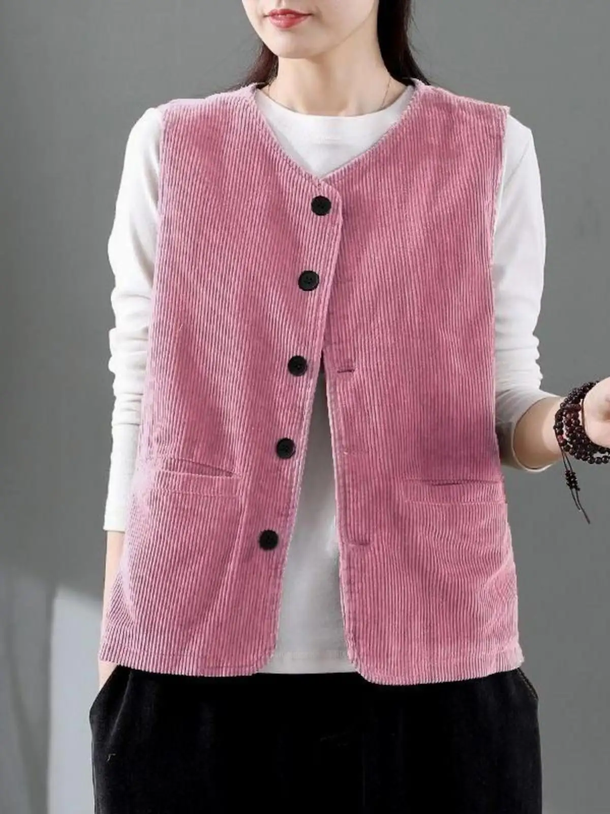 Double Layer Corduroy Open Cardigan Vest Women's Jacket Shoulder Pad Collar Flip Velvet Top Retro Trendy Ladies' Coat
Double Layer Corduroy Open Cardigan Vest Women's Jacket Shoulder Pad Collar Flip Velvet Top Retro Trendy Ladies' Coat