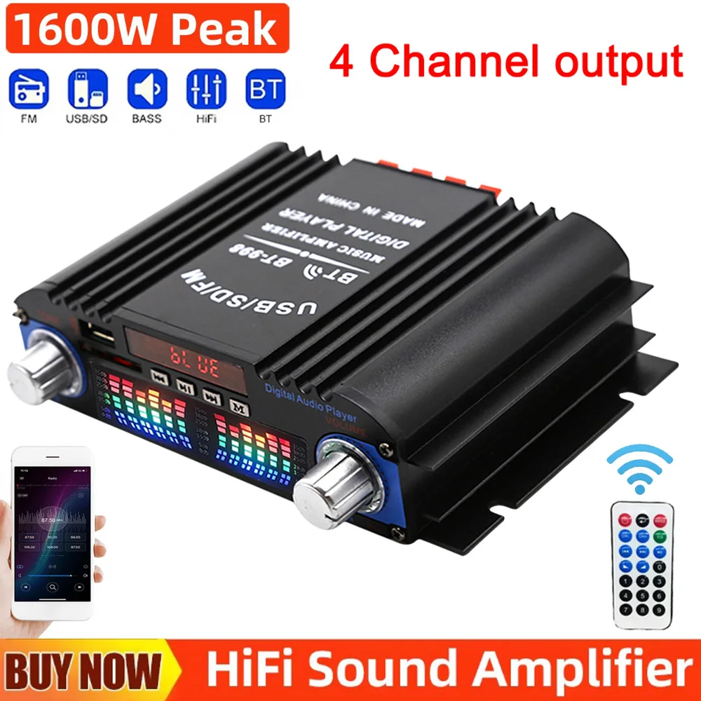 1600 Вт пиковая мощность Hi-Fi усилитель звука цифровой 4-канальный цифровой аудио Bluetooth караоке усилитель FM-радио поддержка дистанционного управления
1600 Вт пиковая мощность Hi-Fi усилитель звука цифровой 4-канальный цифровой аудио Bluetooth караоке усилитель FM-радио поддержка дистанционного управления