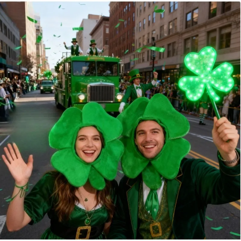 Costumes and Props Stand Out this St. Paddy's Vibrant Green Clover Headdress for Party Performance
Costumes and Props Stand Out this St. Paddy's Vibrant Green Clover Headdress for Party Performance