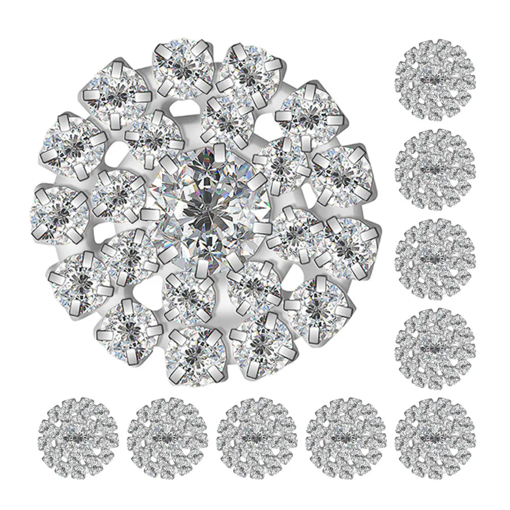 10Pcs Round Rhinestone Buttons Alloy DIY Sparkly Flatback Embellishments for Hair Clips Jewelry Wedding Craft Accessories
10Pcs Round Rhinestone Buttons Alloy DIY Sparkly Flatback Embellishments for Hair Clips Jewelry Wedding Craft Accessories