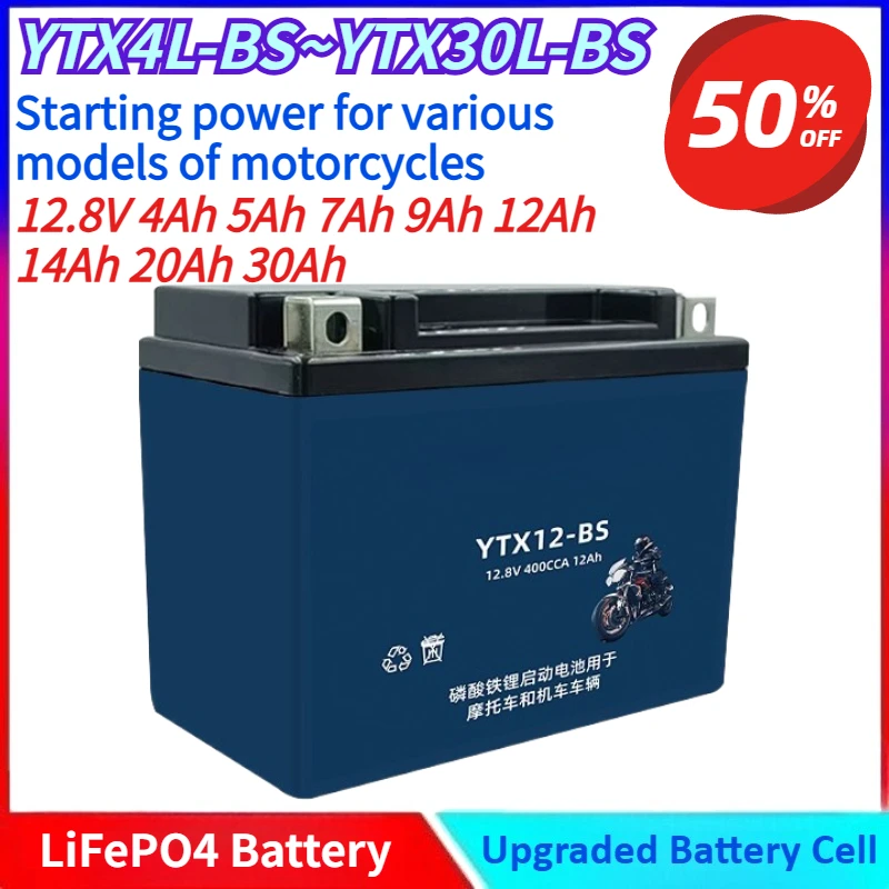 New 12.8V 4Ah-30Ah YTX30L-BS 12N9 LiFePO4 Universal Motorcycle Starter Battery for Scooters ForYamaha for Suzuki Batteries BMS
New 12.8V 4Ah-30Ah YTX30L-BS 12N9 LiFePO4 Universal Motorcycle Starter Battery for Scooters ForYamaha for Suzuki Batteries BMS