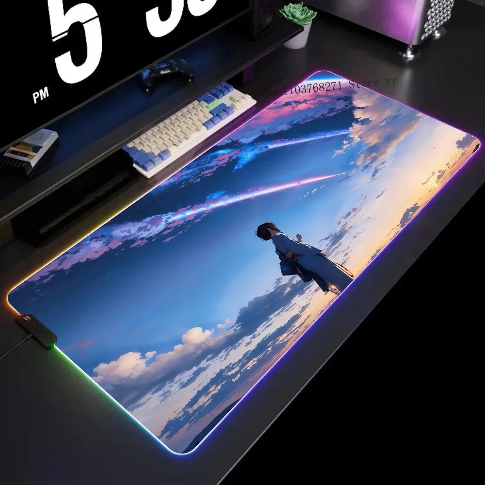 Коврик для мыши Mitsuha Watching Shooting Stars Your Name XXL RGB, игровые коврики для мыши HD, черные аксессуары для геймеров, большой светодиод
Коврик для мыши Mitsuha Watching Shooting Stars Your Name XXL RGB, игровые коврики для мыши HD, черные аксессуары для геймеров, большой светодиод