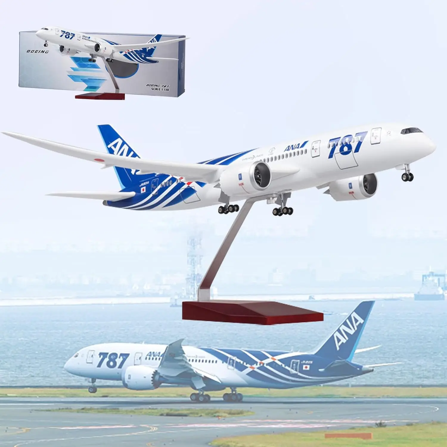 43CM Japan ANA Airlines Model Plane 787 B787 Dreamliner 1/130 Scale Plastic Model Static Collected Gift with Lights and Wheels
43CM Japan ANA Airlines Model Plane 787 B787 Dreamliner 1/130 Scale Plastic Model Static Collected Gift with Lights and Wheels