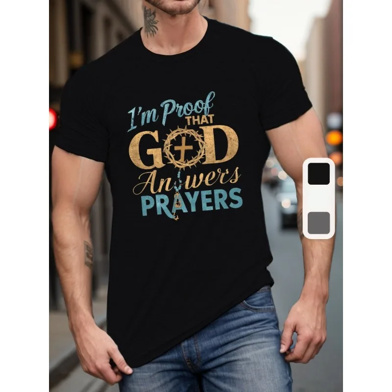 Plus Size Men'S Summer T-Shirt, God Answers Prayers Graphic Print Short Sleeve Tees Trend Casual Tops for Daily Life
Plus Size Men'S Summer T-Shirt, God Answers Prayers Graphic Print Short Sleeve Tees Trend Casual Tops for Daily Life