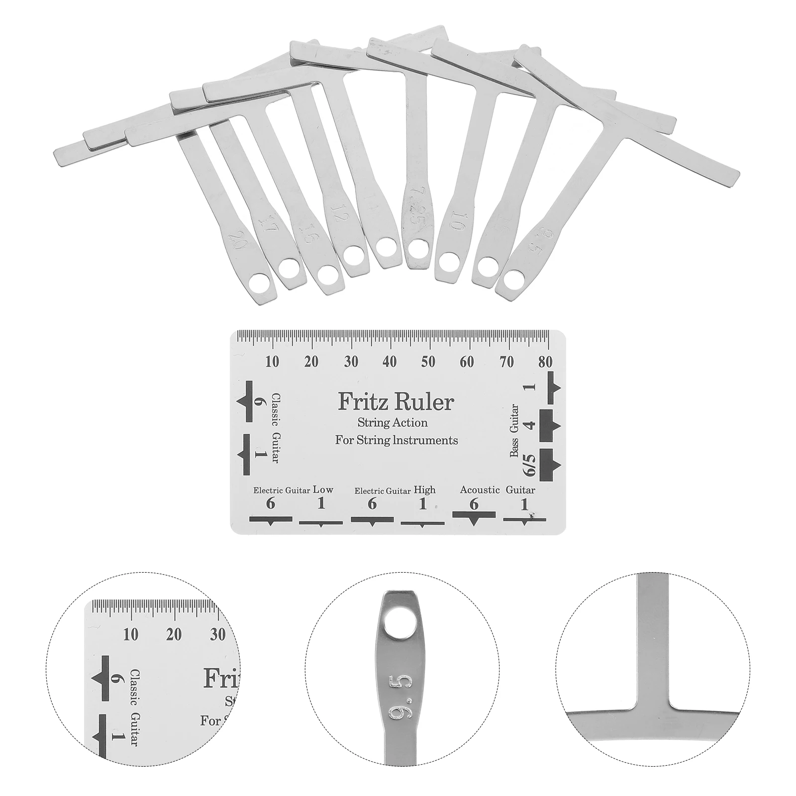 Guitar String Action Gauge Double Sided Etching Measuring Tool For Bridge Nut Groove Depth Pickup Height Guitar Bass Luthier
Guitar String Action Gauge Double Sided Etching Measuring Tool For Bridge Nut Groove Depth Pickup Height Guitar Bass Luthier