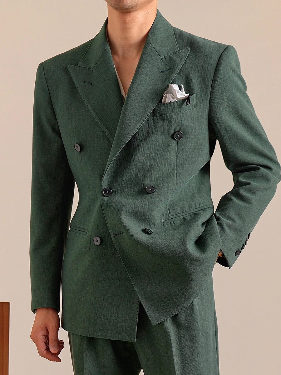 10% Wool 12% Modal Mens Suits Set Blazer + Pant Retro Green Double Breasted Italy Fashion Style Luxury Suit Wedding Groom Wear
10% Wool 12% Modal Mens Suits Set Blazer + Pant Retro Green Double Breasted Italy Fashion Style Luxury Suit Wedding Groom Wear
