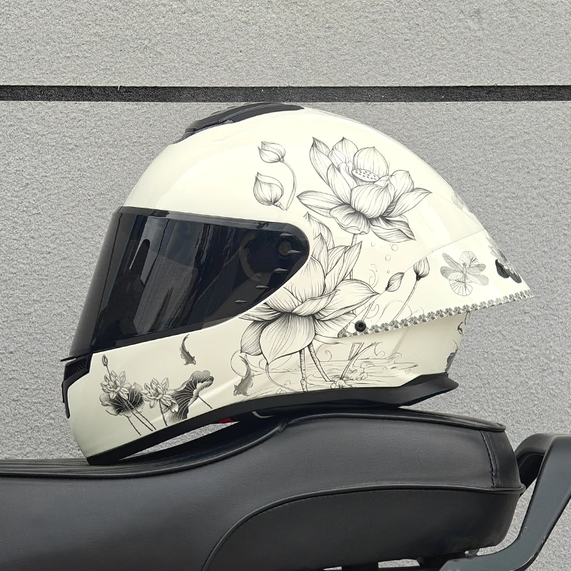 Motorcycle Helmet Full Face Lotus Pattern Motorbike Helmet DOT Approved Men Women Racing Crash Helmet Scooter Motocross Casco Mo
Motorcycle Helmet Full Face Lotus Pattern Motorbike Helmet DOT Approved Men Women Racing Crash Helmet Scooter Motocross Casco Mo