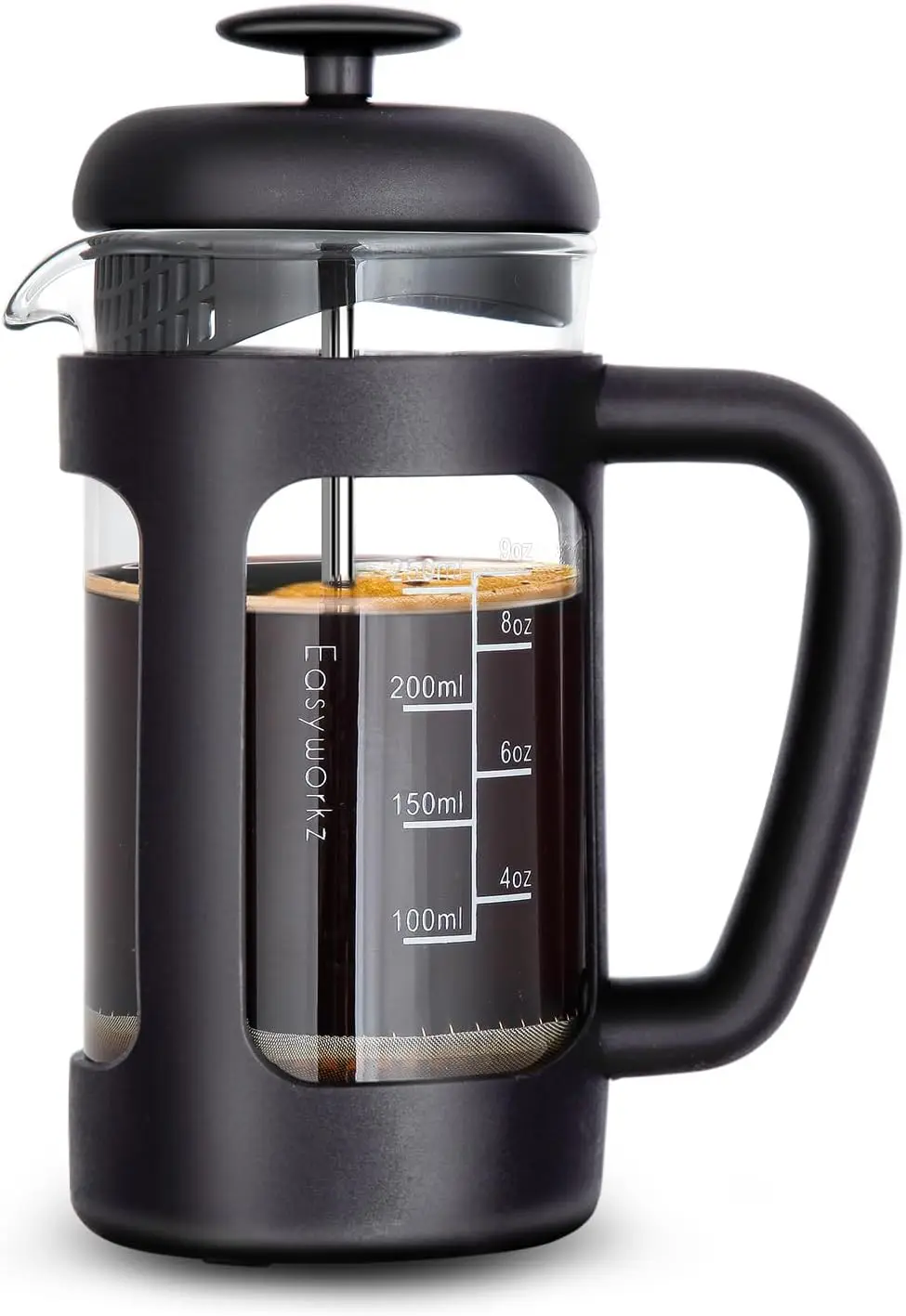 12 oz French Press Coffee Maker, Borosilicate Glass, 4-Level Filter, Heat-Resistant Handle
12 oz French Press Coffee Maker, Borosilicate Glass, 4-Level Filter, Heat-Resistant Handle