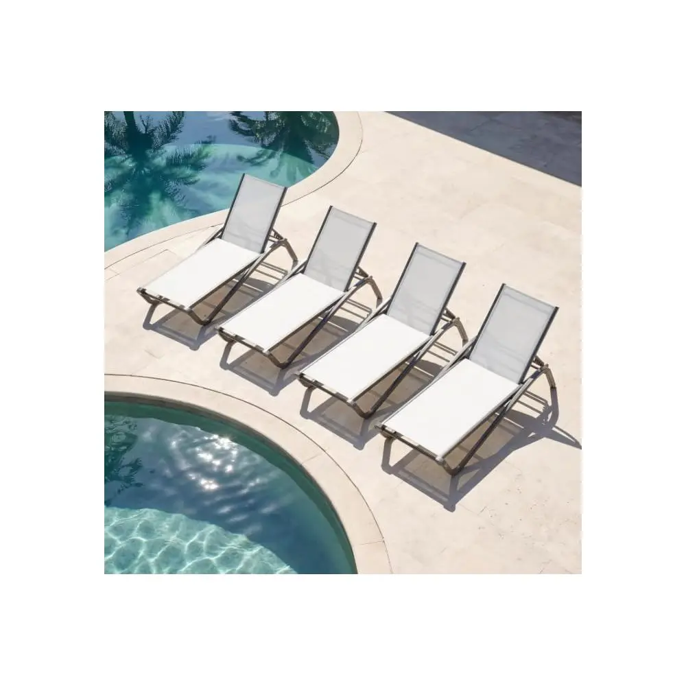 Chair Set of 4, Aluminum Chaise Lounge Outdoor, Lightweight Lounge Chairs for Outside with 5 Adjustable Backrest, Pool Lounger
Chair Set of 4, Aluminum Chaise Lounge Outdoor, Lightweight Lounge Chairs for Outside with 5 Adjustable Backrest, Pool Lounger