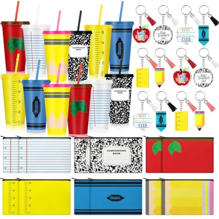 36 Pcs End of Year Gifts Gifts Bulk Thank You Teacher Reusable Plastic Coffee Cup Makeup Bag Pouch Pencil Charms Keychain for G
36 Pcs End of Year Gifts Gifts Bulk Thank You Teacher Reusable Plastic Coffee Cup Makeup Bag Pouch Pencil Charms Keychain for G