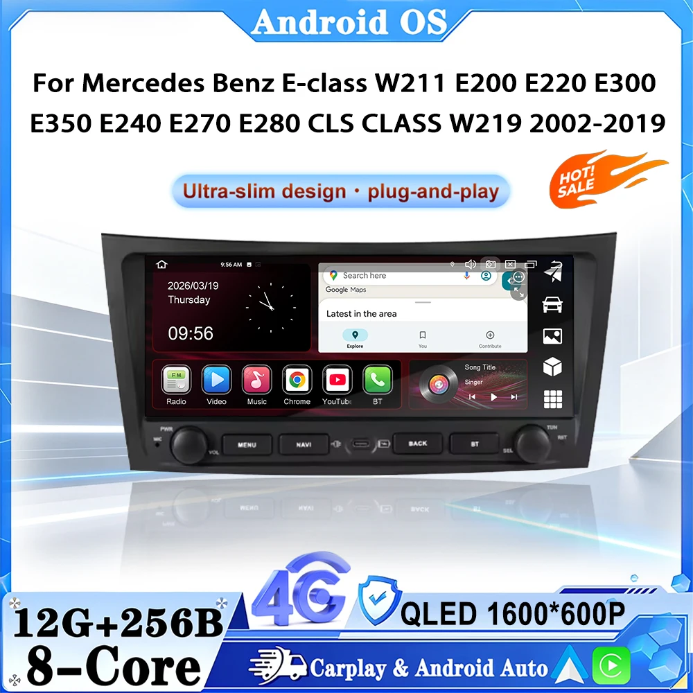 For Mercedes Benz E-class W211 E200 E220 E300 E350 E240 E270 E280 CLS CLASS W219 2002-2019 Car Multimedia Player 4G WIFI Carplay
For Mercedes Benz E-class W211 E200 E220 E300 E350 E240 E270 E280 CLS CLASS W219 2002-2019 Car Multimedia Player 4G WIFI Carplay