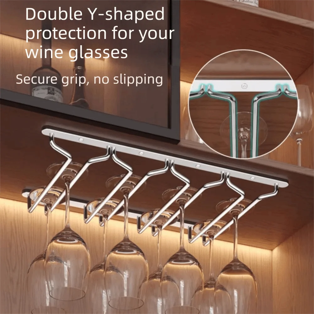 304 Stainless Steel Wine Glass Rack Inverted Hanging High-End Goblet Cabinet Waterproof Rustproof Wine Glass Hanger
304 Stainless Steel Wine Glass Rack Inverted Hanging High-End Goblet Cabinet Waterproof Rustproof Wine Glass Hanger