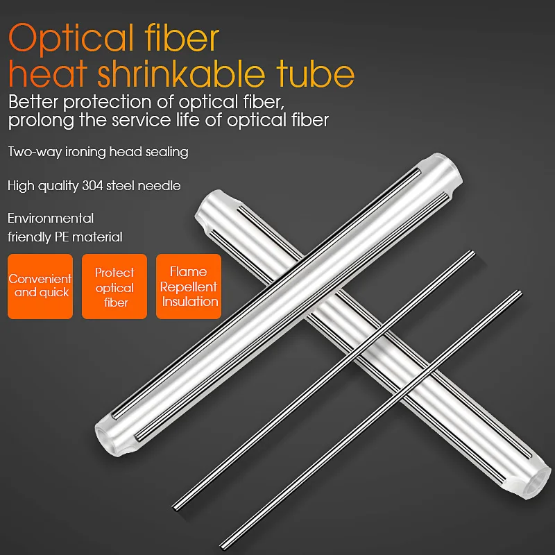 FTTH 60MM Optical Fiber Heat Shrink Tubing Double Needle Coarse Pipe Leather Fiber Optic Cable Fusion Splice Hot Melt Sleeve
FTTH 60MM Optical Fiber Heat Shrink Tubing Double Needle Coarse Pipe Leather Fiber Optic Cable Fusion Splice Hot Melt Sleeve